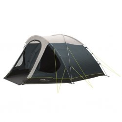 Outwell Cloud 5 is a five-person dome tent with a large porch area and a darkened bedroom.