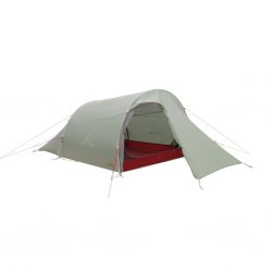 Robens Sprinter 3 LW tunnel tent with open entrance, showing spacious vestibule and lightweight design.