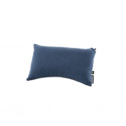 Pack-friendly pillow that combines a soft isofill filling with an inflatable middle section.