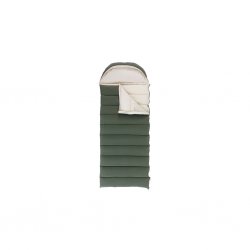 Outwell Constellation Lux Superwarm award winning camping sleeping bag with soft cotton lining. Wide rectangular shape .