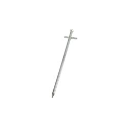Steel tent stick specially adapted for hard ground