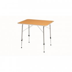 Smaller camping table for camper van, family tent or caravan that can be adjusted in height.