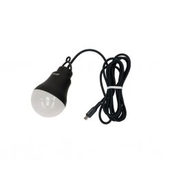 USB/mains-powered tent lamp with dimmer, designed to hang on the wall or from the ceiling.