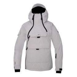 2117 Winter jacket Tybble Light Gray in anorak model with practical pockets, snow lock and zipper along one side.