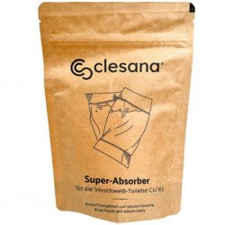 Granules for Clesana toilets that absorb liquid and reduce odour.