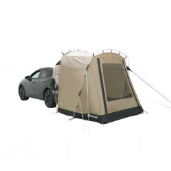 Outwell Dune SUV is a flexible car tent that attaches to the back of the car or is used independently.