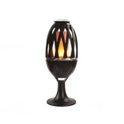 Flaming lamp for caravan, mobile home and tent.