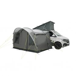 Outwell Fresno is a flexible car tent that attaches to the back of the car, to the side of the car or is used independently