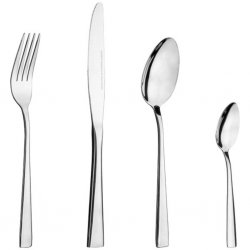 Cutlery for 4 people in stainless steel in simple and stylish design.