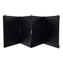 Goal Zero Nomad 200 is a foldable solar panel of 200W with connection for Goal Zero's Yeti Power Stations.