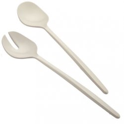 Salad cutlery from Italian Guzzini made of recycled plastic.