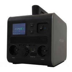 Hyundai HPS-600 Power Station with 230V, USB, USB-C and 12V sockets for camping, cottage or outdoor life.