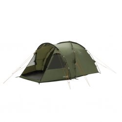 Easy Camp Kinn 4, an inexpensive 4-person family tent with two dark bedrooms and a bright living room.