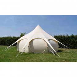 Lotus Belle Hybrid 5m tent for rent or seasonal camping.