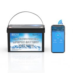 Durable lithium battery with heat function for caravan, motorhome and boat.