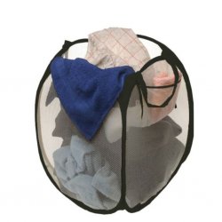 Pop-Up laundry basket for tents and caravans.