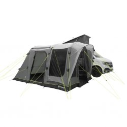 Outwell Wolfburg Air is a flexible car tent that attaches to the back of the car, to the side of the car or is used