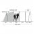 Height sketch for the 6-person family tent Outwell Denver 6.