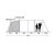 Elevation sketch for the family tent Easy Camp Arena Air 600