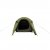 Reindal 2 tunnel tent straight from the front with open door, showing entrance, vestibule and sleeping cabin.