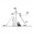 Elevation sketch of the Easy Camp Rands Tipi – generous ceiling height provides plenty of space for a comfortable and airy tent