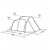 Size chart for Robens Cima Versa 3 – showing tent height, width, and length for a clear overview of the space.