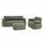 Inflatable sofa group in durable and easy-care polyester, perfect for the camping trip!