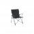 Extra-large foldable camping chair with metal armrests.