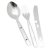 Travel cutlery with knife, fork, spoon and bottle opener