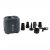 Outwell Mistral Rechargeable Pump Comes with 6 nozzles (including FHF valve) and a USB-C charging cable.