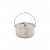 Stainless steel pot for cooking over open fire.