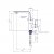 Dimension drawing for Comet Modena single-lever mixer tap