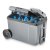 Cooler with wheels that holds PET bottles.