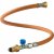 Longer gas hose with breakaway valve for caravan and motorhome.