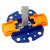 The foot of the awning is placed in the attachment plate and locked.