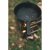 Cast iron frying pan suitable for both fire and stove.