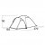 Setesdal 2 dome tent dimensional drawing, showing the length, width, height and vestibule size of the tent.