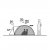 Setesdal 2 dome tent elevation drawing, showing maximum and minimum roof height and the tent's profile.
