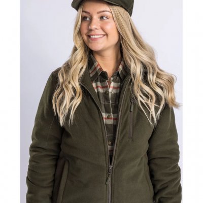 Pinewood Harriette Padded Fleece Jacket Women Green/Suede brown