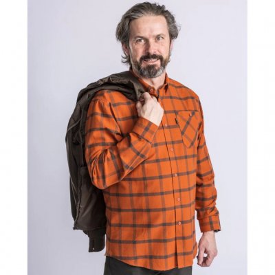 Pinewood Värnamo Flannelshirt Men Terracotta