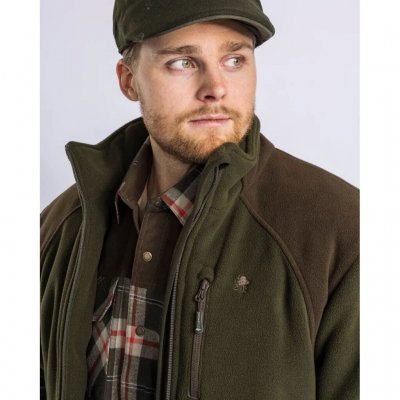 Pinewood Harrie Padded Fleece Jacket Men Green/ Suede Brown