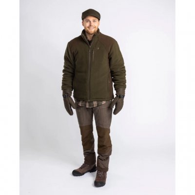 Pinewood Harrie Padded Fleece Jacket Men Green/ Suede Brown