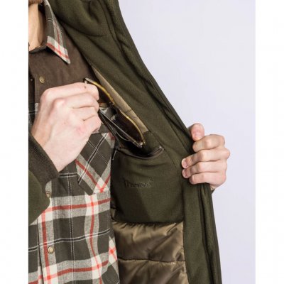 Pinewood Harrie Padded Fleece Jacket Men Green/ Suede Brown