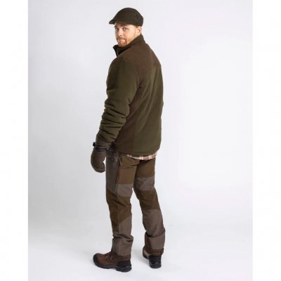 Pinewood Harrie Padded Fleece Jacket Men Green/ Suede Brown