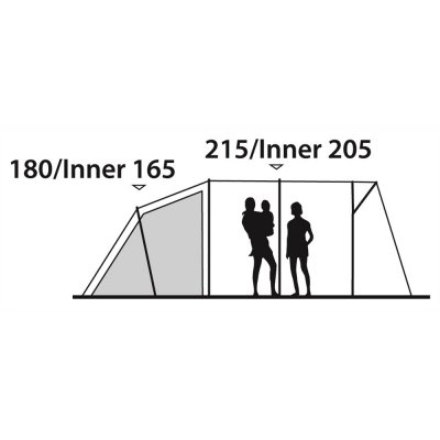 Height of Outwell Whitecove 6 2017 Family Tent