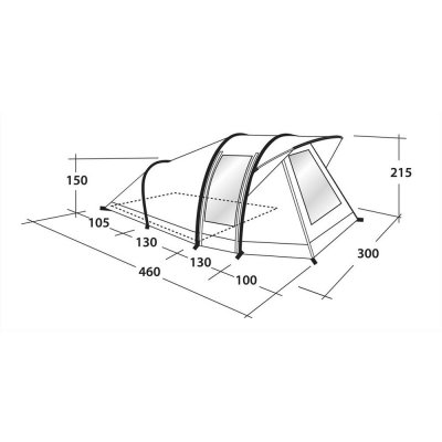 Dimensional drawing for Outwell Bayfield 5 Family Tent