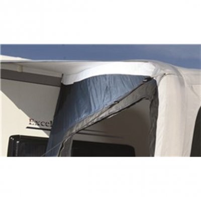 Roof over the side entrance provides easy access to the awning in bad weather.