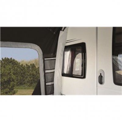 The awning has a seal to the caravan that also works on windows.