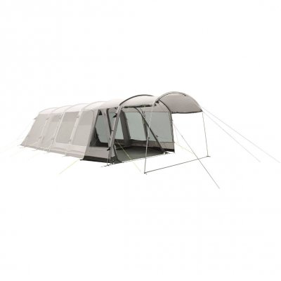 The side of the extension can be rolled up to give the family tent a sunroof.