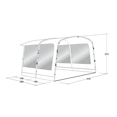 Dimensions for Outwell Universal Extension Size 2